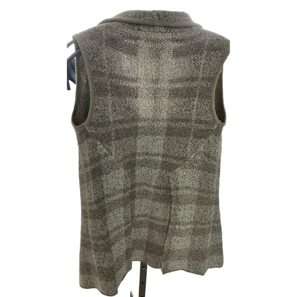 Womens Yaira Vest Cardigan Open Front Shrug Size M Beige Tan Sleeveless - Picture 4 of 7